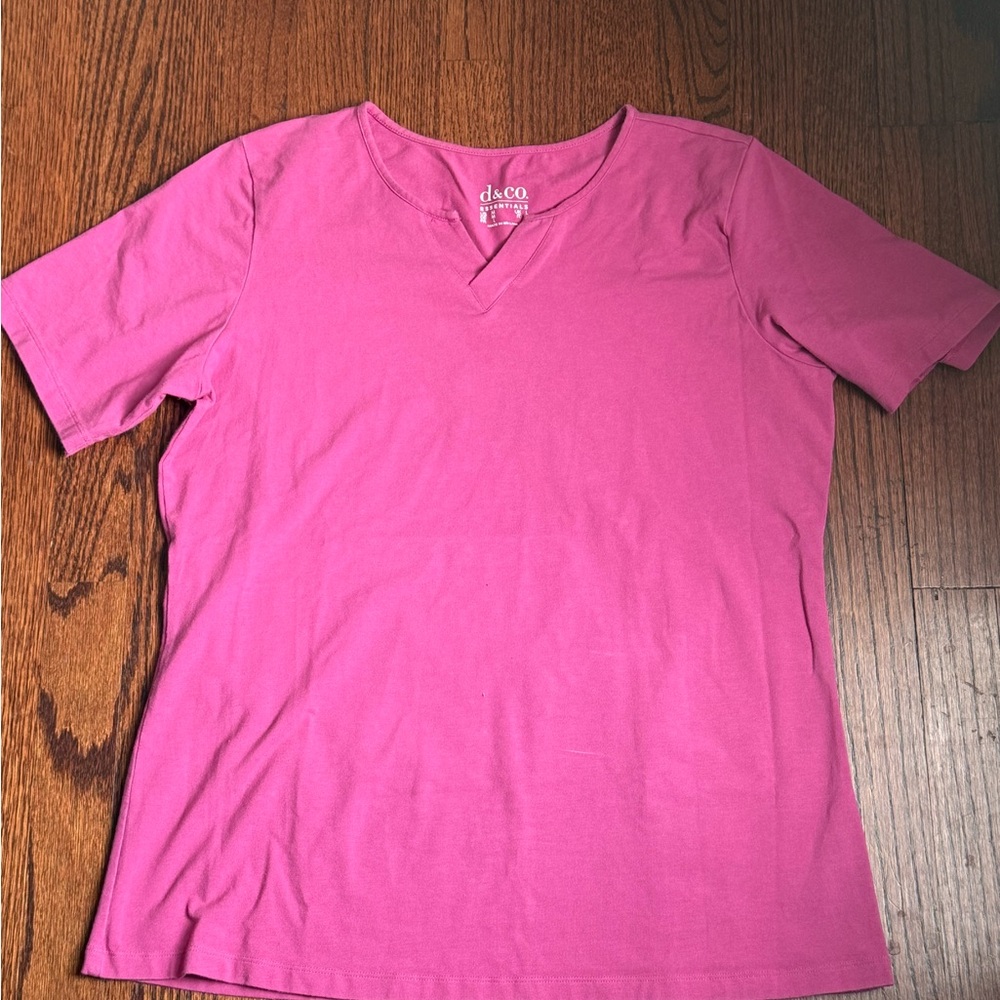 Essentials Pink Short Sleeve V-Neck Tee